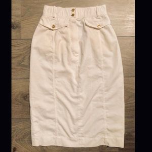 Chanel high waist white cotton skirt